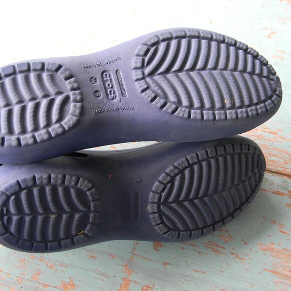 CROCS Womens Kadee Ballet Flat Sz 9 Navy Blue Slip On Shoe Casual Comfy Beach - Picture 5 of 7